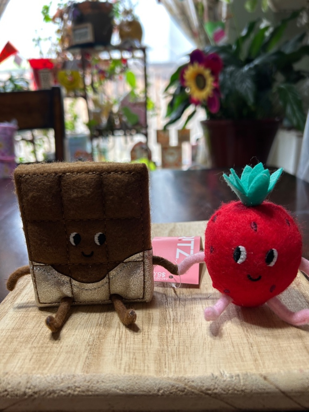 Spritz Chocolate & Strawberry Felt Figures with Embroidered Expressions NWT 2023